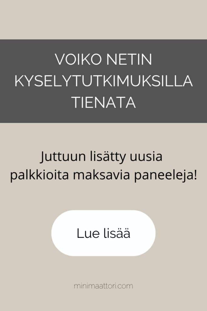 voiko netin kyselytutkimuksilla tienata